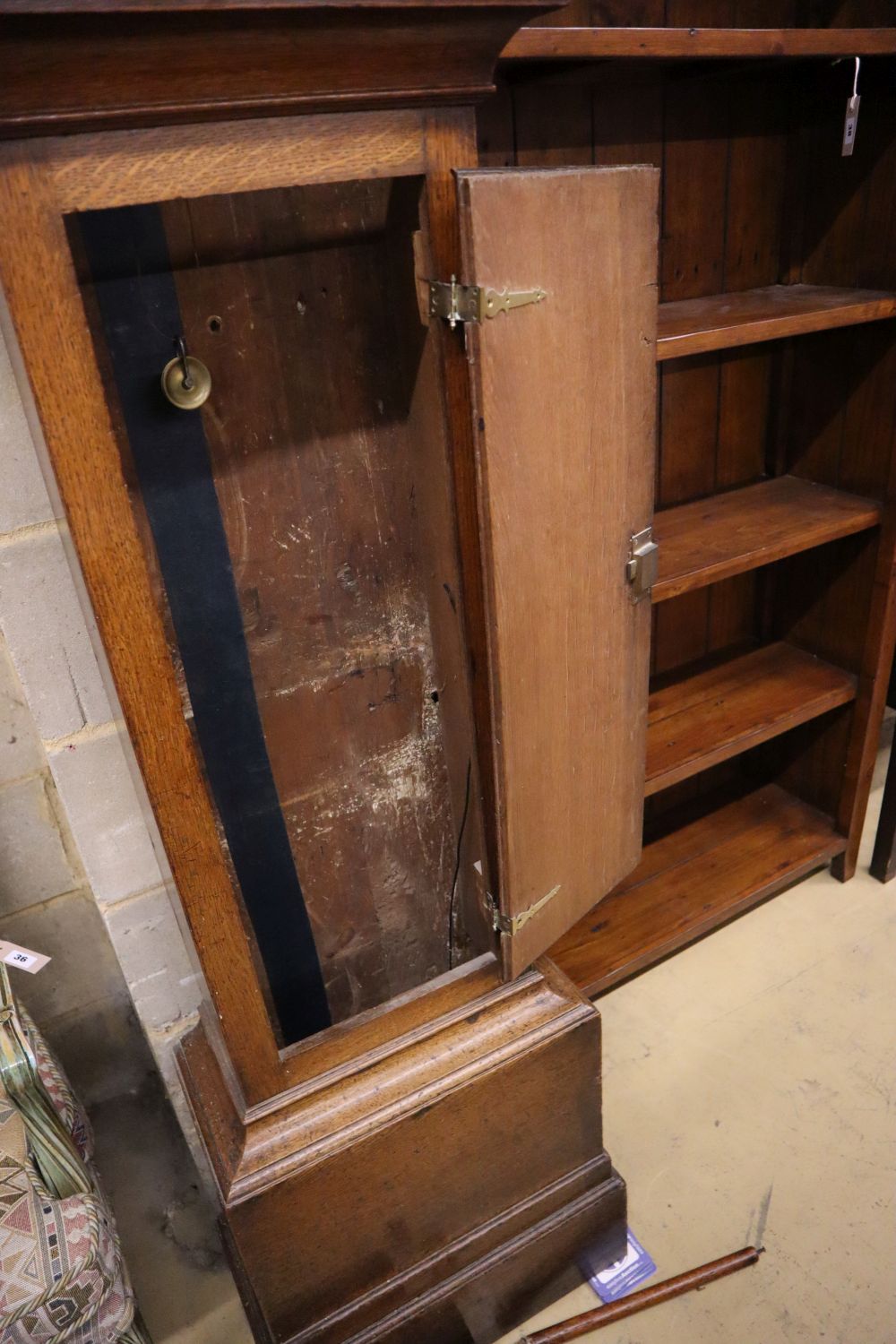 A George III oak eight day longcase clock, the square brass dial marked Brice of Sandwich, height 210cm